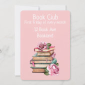 Bookclub romantische groepsvergaderingsuitnodiging kaart (Voorkant)