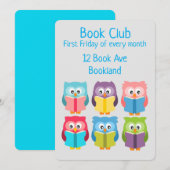 Bookclub uilen groepsboek sessie uitnodiging (Voorkant / Achterkant)