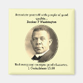 BOOKER T WASHINGTON Black History Quote Scripting Magneet (Voorkant)