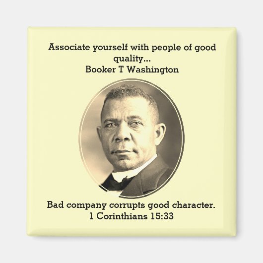 BOOKER T WASHINGTON Black History Quote Scripting Magneet (Voorkant)