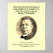 BOOKER T WASHINGTON Black History Quote Scripting Poster (Voorkant)