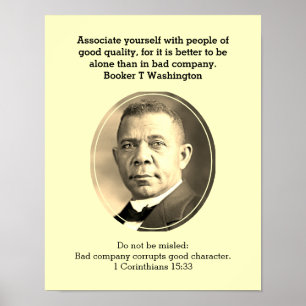 BOOKER T WASHINGTON Black History Quote Scripting Poster