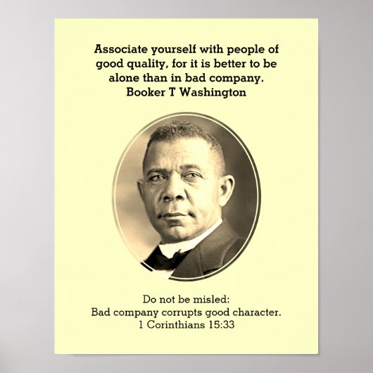 BOOKER T WASHINGTON Black History Quote Scripting Poster (Voorkant)