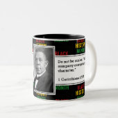 BOOKER T WASHINGTON Black History Quote Scripting Tweekleurige Koffiemok (Voorkant rechts)