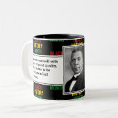 BOOKER T WASHINGTON Black History Quote Scripting Tweekleurige Koffiemok (Voorkant links)
