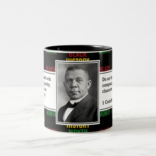 BOOKER T WASHINGTON Black History Quote Scripting Tweekleurige Koffiemok (Center)