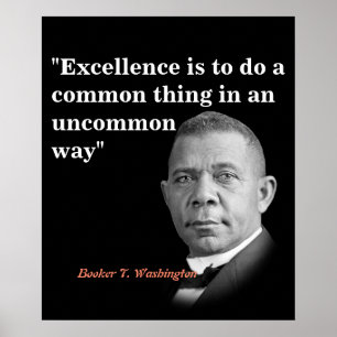 Booker T. Washington citaat op uitmuntendheid Poster