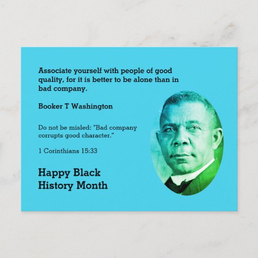 BOOKER T WASHINGTON Motivatie offerte voor scripts Briefkaart (Voorkant)