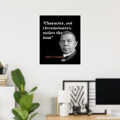 Booker T. Washington Quote Character Poster (Thuiskantoor)