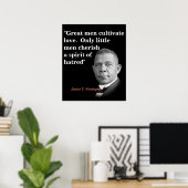 Booker T. Washington Quote over grote Mannen Poster (Thuiskantoor)