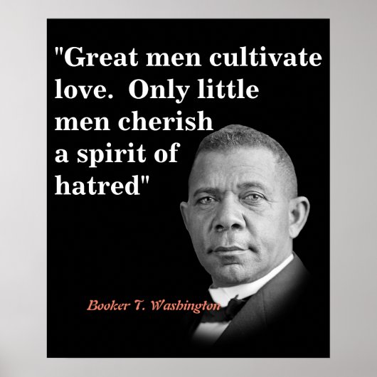 Booker T. Washington Quote over grote Mannen Poster (Voorkant)