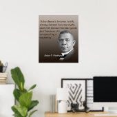 Booker T. Washington Quote over waarheid, juist, g Poster (Thuiskantoor)