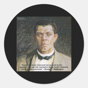 Booker T. Washington & succes citaat Ronde Sticker