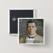 Booker T Washington & succes citaat Vierkante Button 5,1 Cm (Voorkant /achterkant)