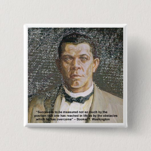 Booker T Washington & SuccesCitaat Vierkante Button 5,1 Cm (Voorkant)