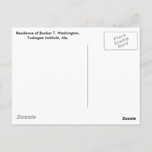Booker T. Washington, Tuskegee Institute, Ala. Briefkaart (Achterkant)