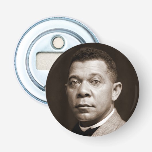 Booker Washington: Afro-Amerikaanse opvoeder Button Flesopener (Voorkant)