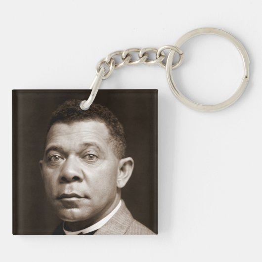Booker Washington: Afro-Amerikaanse opvoeder Sleutelhanger (Achterkant)