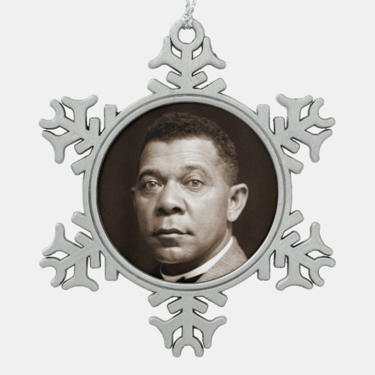Booker Washington: Afro-Amerikaanse opvoeder Tin Sneeuwvlok Ornament (Voorkant)