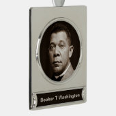 Booker Washington: Afro-Amerikaanse opvoeder Verzilverd Banner Ornament (Rechts)
