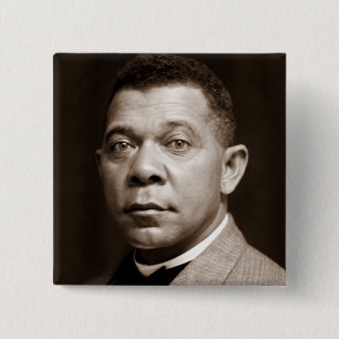 Booker Washington: Afro-Amerikaanse opvoeder Vierkante Button 5,1 Cm