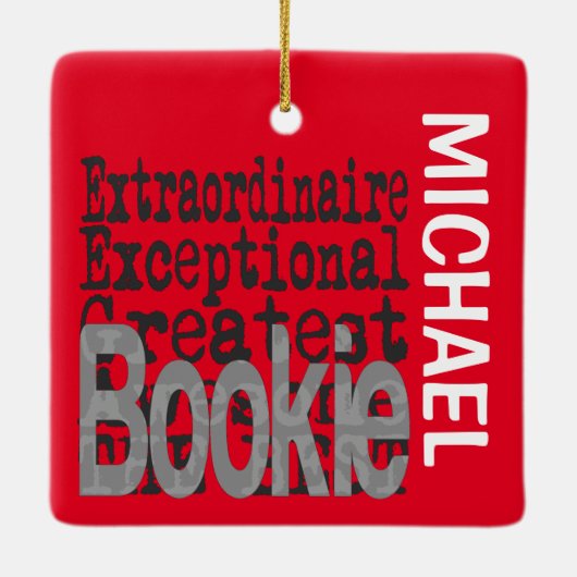 Bookie Extraordinaire CUSTOM Keramisch Ornament (Achterkant)