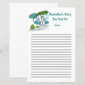 BookieBun regenachtige dag voedsellijst (Voorkant / Achterkant)