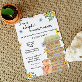 Bookish Beer Baby shower Invitation Kaart