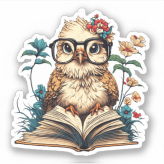 bookish bird sticker