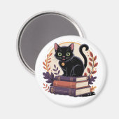 Bookish Black Cat – Kinderen magneet (Voorkant / Achterkant)