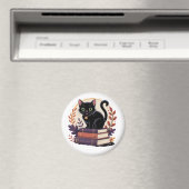 Bookish Black Cat – Kinderen magneet (Insitu (Vaatwasser))