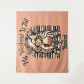 Bookish Bliss: Meisje te midden van boeken Wandkleed (Voorkant)