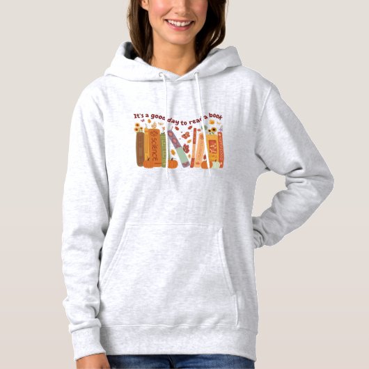 Bookish book Lovers - cute orange pumpkin - Fall Hoodie (Voorkant)