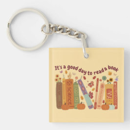 Bookish book Lovers, OrangePumpkin and Fall Leaves Sleutelhanger