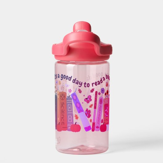 Bookish book Lovers, Pumpkin and Fall Leaves Girls Waterfles (Achterkant)