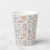 Bookish Books Pastel Pink Coffee Mug Papieren Bekers (Achterkant)