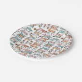 Bookish Books Pastel Pink Paper Plates Papieren Bordje (Gekanteld)