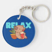 Bookish Capybara Fob Sleutelhanger (Achterkant)