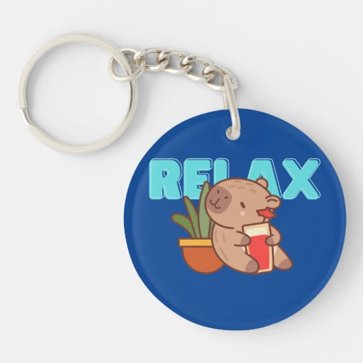 Bookish Capybara Fob Sleutelhanger (Voorkant)