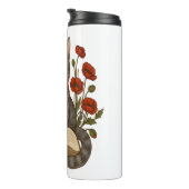 Bookish Cat – Schattigee leeskat met klaprozen voo Thermosbeker (Geroteerd rechts)