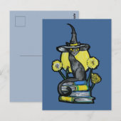 Bookish Cat Witch                                  Briefkaart (Voorkant / Achterkant)