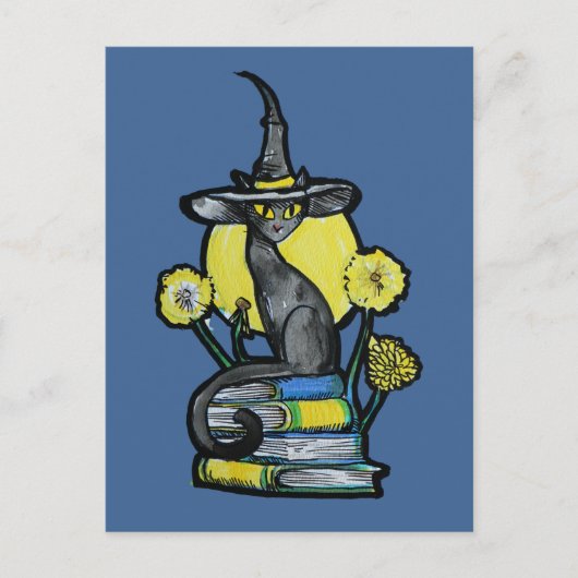 Bookish Cat Witch                                  Briefkaart (Voorkant)