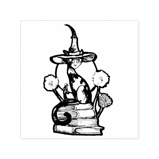 Bookish Cat Witch                                  Zelfinktende Stempel (Design)
