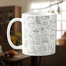 Bookish Christmas Book Lover Winter Cottagecore Koffiemok