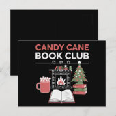 Bookish Christmas Candy Cane Book Club Bookish Briefkaart (Voorkant / Achterkant)