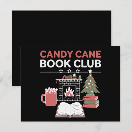 Bookish Christmas Candy Cane Book Club Bookish Briefkaart (Voorkant / Achterkant)