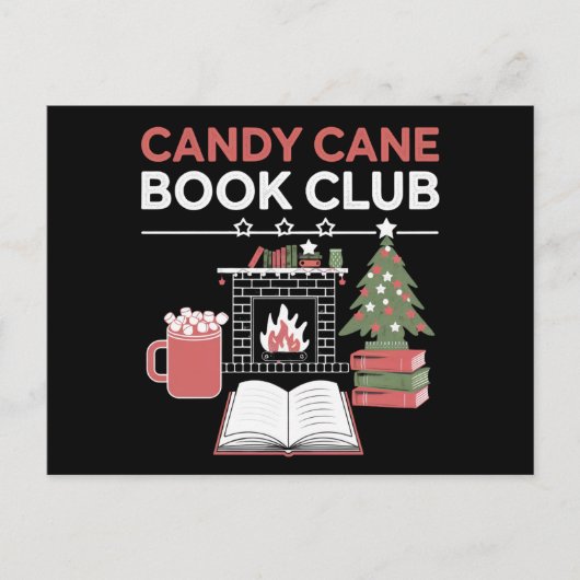 Bookish Christmas Candy Cane Book Club Bookish Briefkaart (Voorkant)