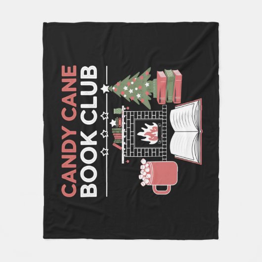 Bookish Christmas Candy Cane Book Club Bookish Fleece Deken (Voorkant)