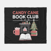 Bookish Christmas Candy Cane Book Club Bookish Fleece Deken (Voorkant (Horizontaal))