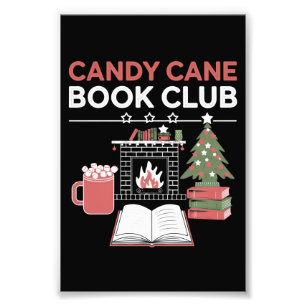 Bookish Christmas Candy Cane Book Club Bookish Foto Afdruk